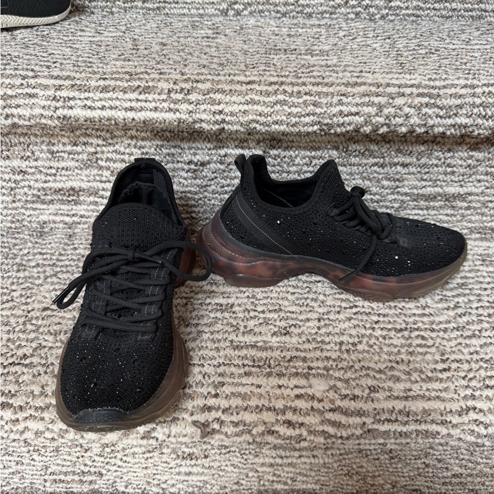 Very G Black Rhinestone Sneakers